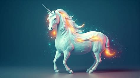 Premium Photo Unicorn Vector Illustration Magic Fantasy Unicorn With