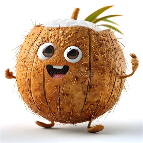 Funny Coconut Tropical Fruit Character Stock Illustrations 912 Funny