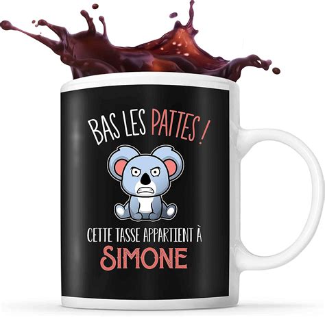 Tasse Pr Nom Simone Bas Les Pattes Koala Mug Pr Nom Pour Femme