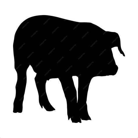 Premium Vector Silhouette Of A Pig