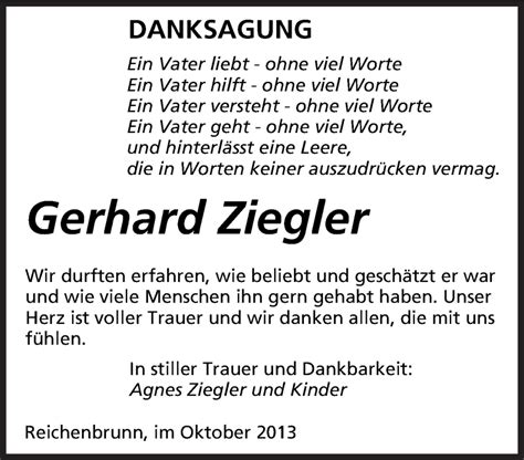 Traueranzeigen Von Gerhard Ziegler Saarbruecker Zeitung Trauer De