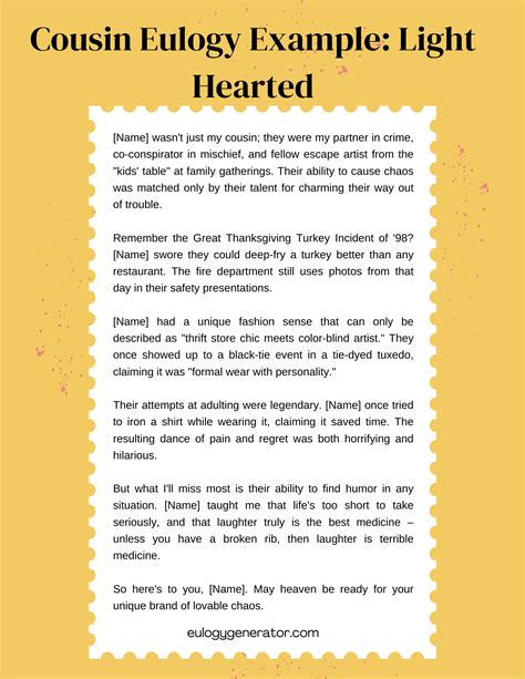 A Guide on Writing a Eulogy for Your Cousin