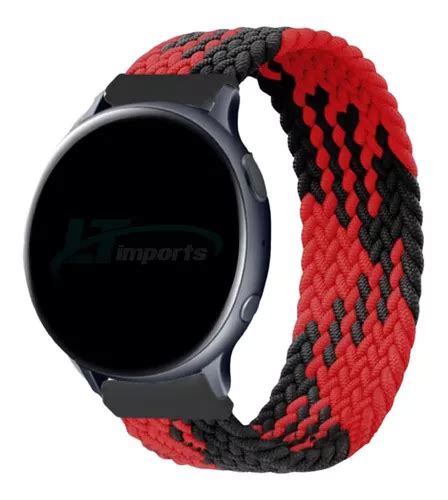 Pulseira 20mm Nylon Trançada Infinito Para Smartwatch 20mm Cor Vermelho