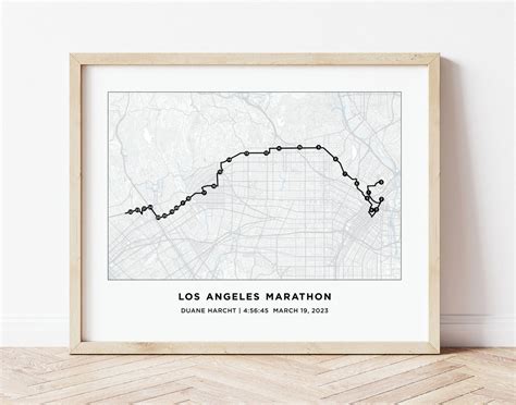 La Marathon Course Map Personalized La Marathon Route Map Etsy