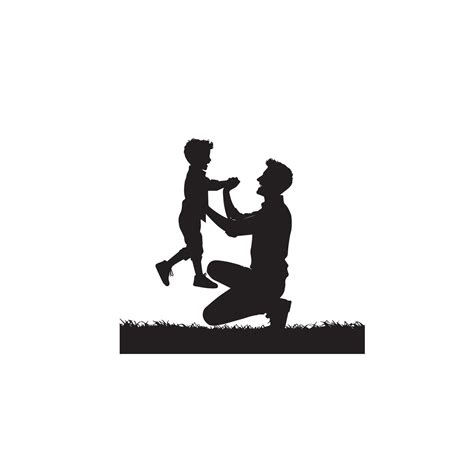 Father And Son Silhouette On White Background Father And Son Logo Illustration 45865954