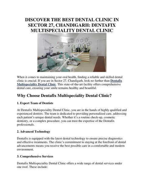 PPT Best Dental Clinic In Sector 27 Chandigarh Dentafix PowerPoint