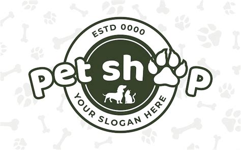 Diseño de logotipo pet shop Vector Premium