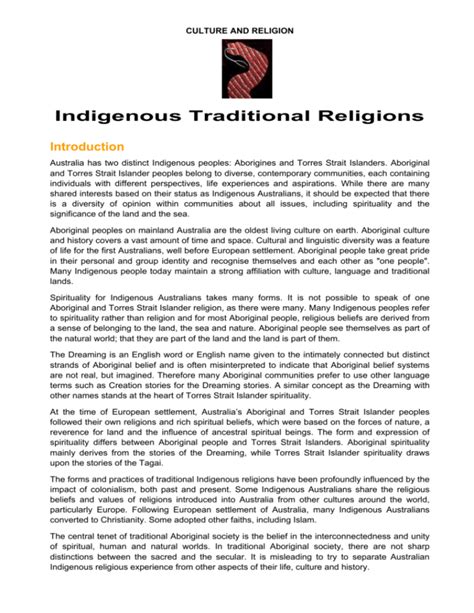 Indigenous Traditional Religions