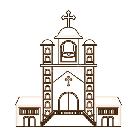 Church with Front View Isolated Icon Stock Vector - Illustration of ...