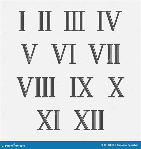 Roman Numerals Vector Set Stock Vector Illustration Of Decorative