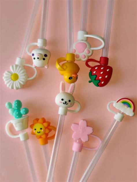 Cute Straw Covers Of Your Choice Straw Toppers Straw Etsy Tumbler