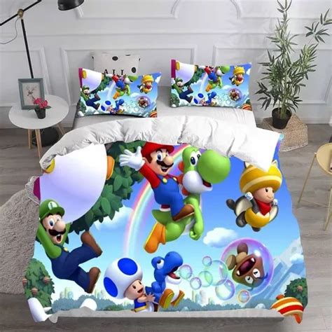 Capa De Edredom Super Mario Bros Cama De Solteiro Parcelamento Sem Juros