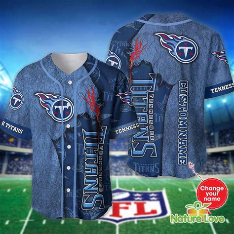 Custom Name Tennessee Titans Baseball Jersey Shirt NFL Gifts for Fans ...