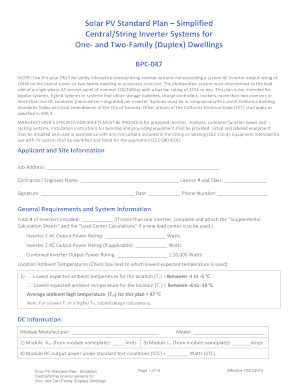 Fillable Online Sonoma County Solar PV Standard Plan Simplified Central