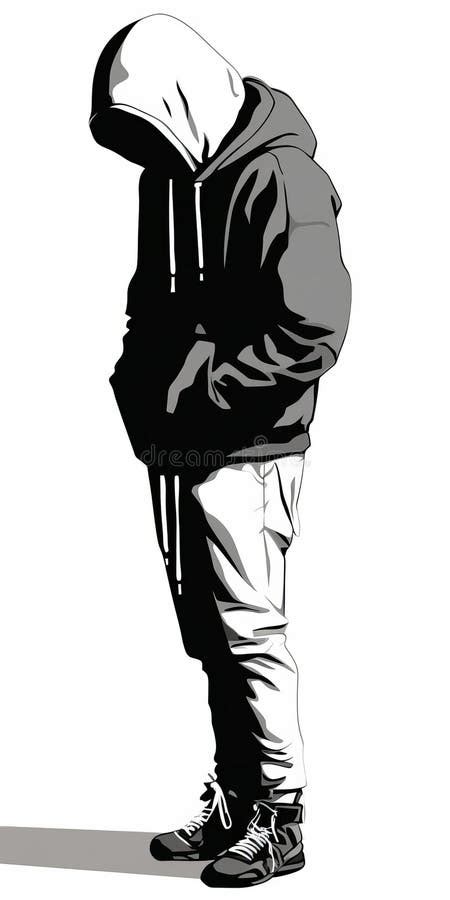 Free Download Hooded Man Vector Clip Art In Street Style Realism Stock