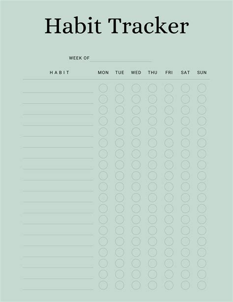 Free Digital Weekly Habit Trackers Designs Artofit