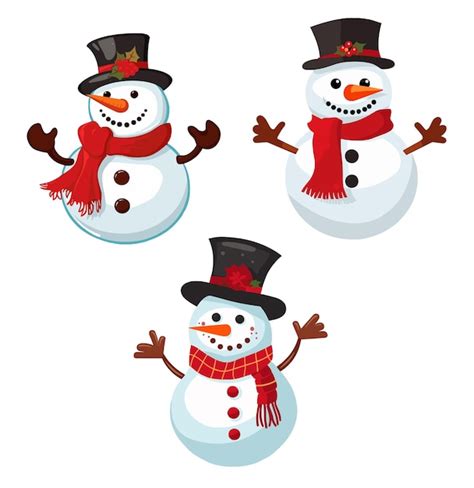 Premium Vector Snowman Icon Set Cartoon Illustration Of Snowman