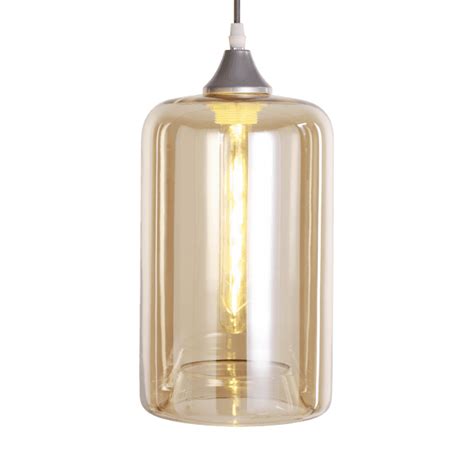 Shade Amber Narrow Cylinder Easy Fit Shade The Lighting Company Uk