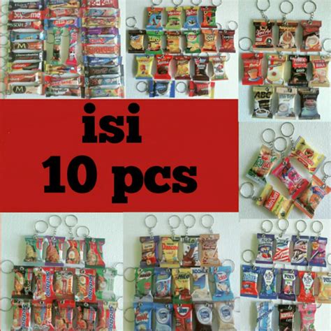 Jual Gantungan Kunci Souvenir Miniatur Snack Isi Pcs Shopee Indonesia