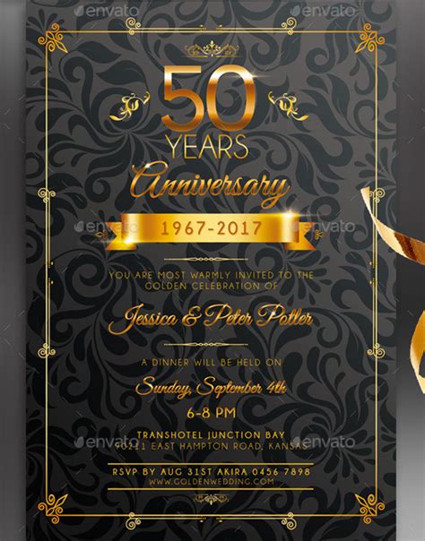 Modern Th Wedding Anniversary Invitations