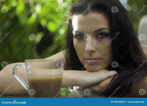 Woman With Morning Coffee Stock Photo - Image: 35215640