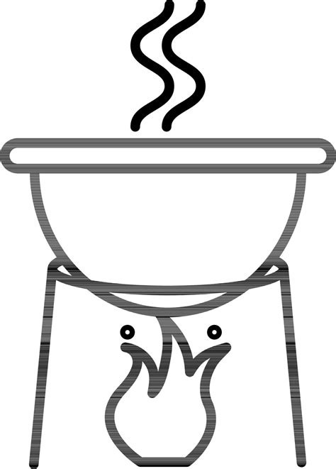 Flat Style Hot Cooking Pot On Fire Icon In Line Art Vector Art At Vecteezy