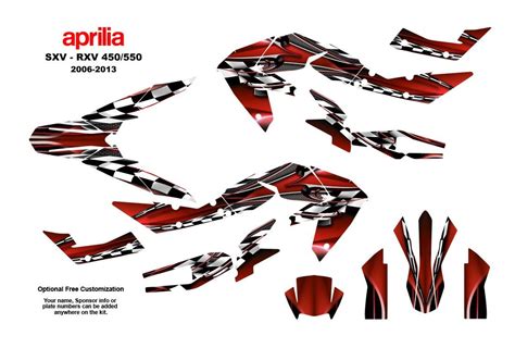 Aprilia Sxv Rxv Graphic Decal Kit Red Aprilia