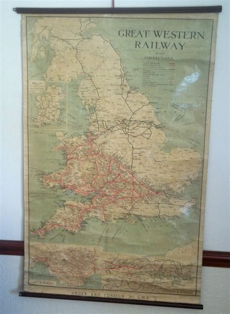 Vintage Great Western Railway Station Map