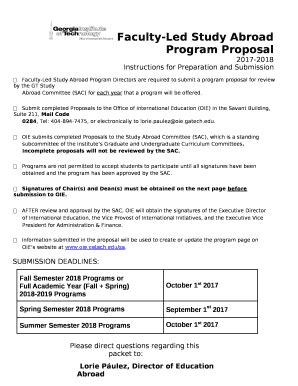 Faculty Led Study Abroad Program Proposal Oie Gatech Doc Template