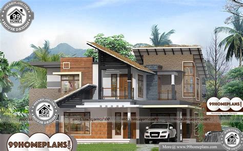 Brick And Stone House Plans | Double Storey Contemporary Home Design