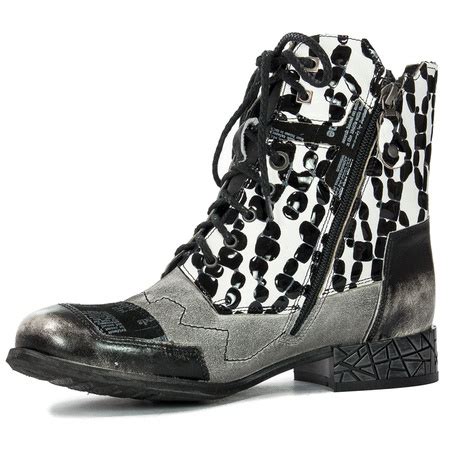 Maciejka Black White Lace Up Boots 04625 11 00 3 Maciejka Obuwie