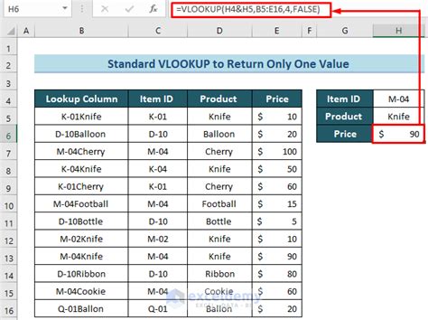 How To Use The Vlookup Function To Return Only One Value From Multiple Columns 2 Methods