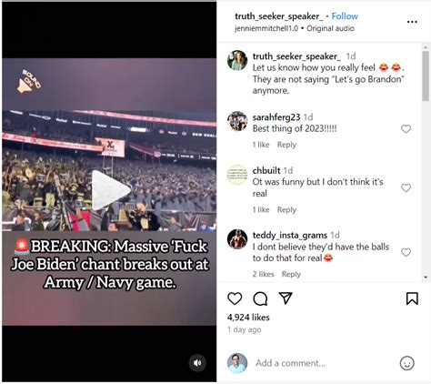 Fact Check Crowd At Army Navy Football Game Did NOT Shout Fuck Joe Biden New Audio Was