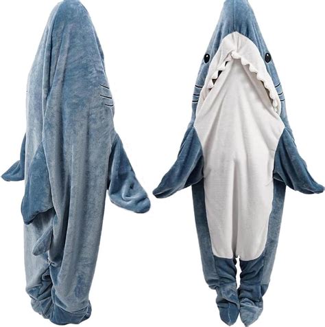Shark Blanket Hoodie for Adults, Wearable Blanket Hoodie Shark Sleeping