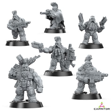 D Printable Tactical Space Dwarves Specialist Squad X Models