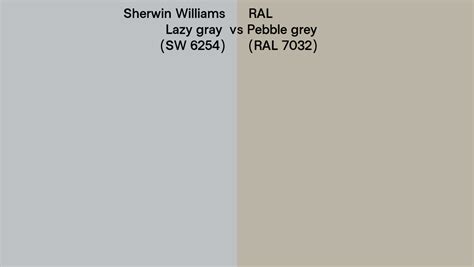 Sherwin Williams Lazy Gray SW 6254 Vs RAL Pebble Grey RAL 7032 Side