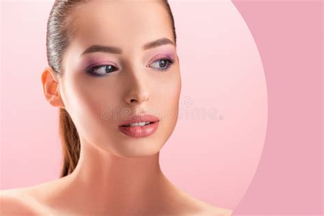 Beautiful Naked Woman With Shiny Makeup Stock Image Image Of Glittery Shiny