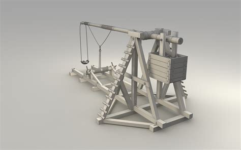 medieval trebuchet obj