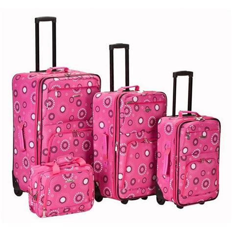 4 Pieces Luggage Set Pink Pearl