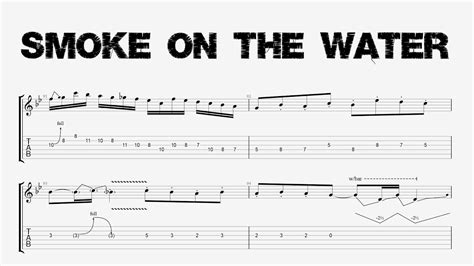 Deep Purple Smoke On The Water Guitar Solo Tutorial Tab Sheet Music Youtube