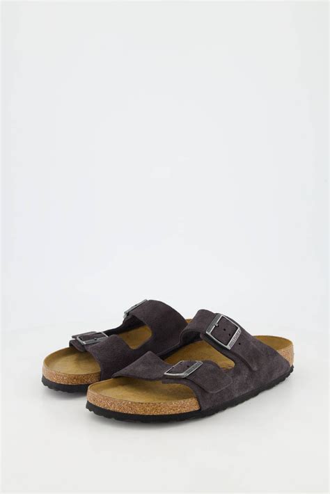 Birkenstock Herren Sandalen Arizona Veloursleder In Grau Kaufen Engelhorn