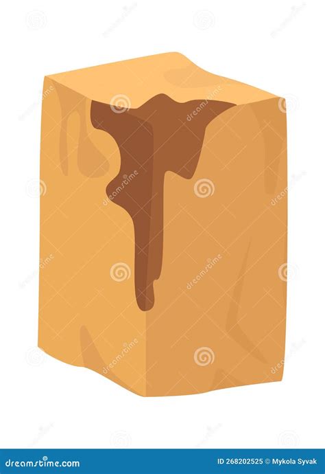 Damaged And Broken Cardboard Box Flat Icon Paper Packaging For Parcel