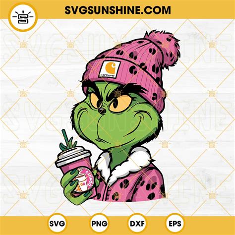 Pink Grinch Dunkin Donuts Svg Pink Carhartt Grinch Svg Bougie Grinch