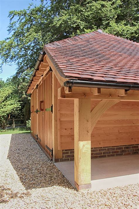 Two Bay Oak Garage Log Store Country Garage Surrey By The