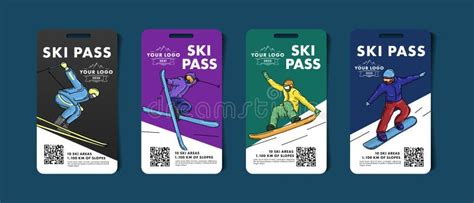 Set Of Ski Pass Cards Admission For Lift To The Mountain Slopes With