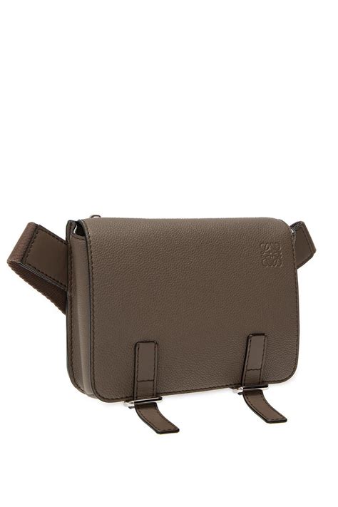 Loewe Leather Belt Bag With Logo In Grey Brown For Men Lyst