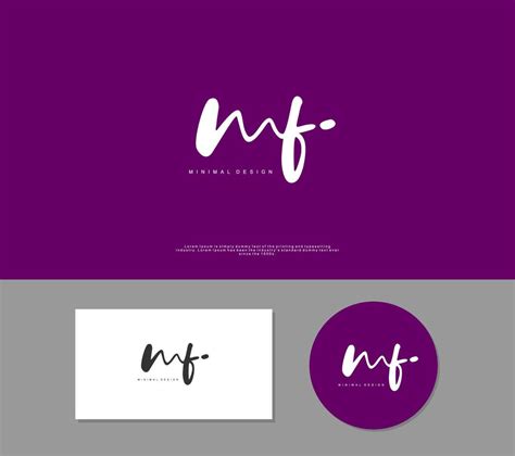 Mf Initial Handwriting Or Handwritten Logo For Identity Logo With