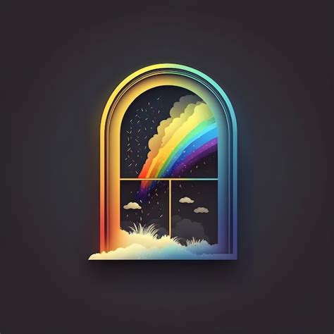 Símbolo del arco iris sobre fondo cuadrado blanco Foto Premium