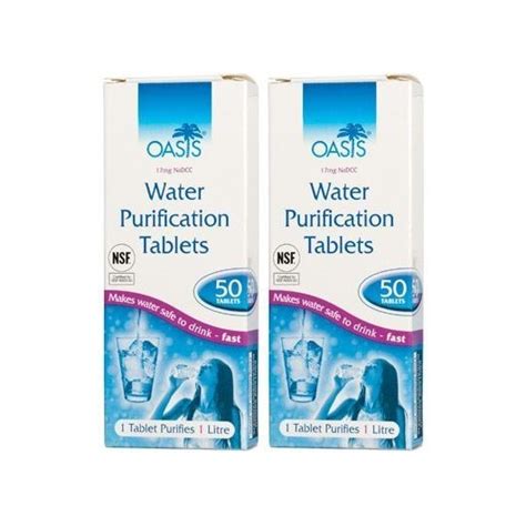 TABLETTES DE PURIFICATION D EAU BCB OASIS 2 X 50 Pcs