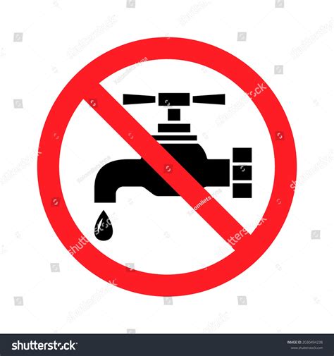 Not Drinkable Water Prohibition Sign Do Stock Vector Royalty Free